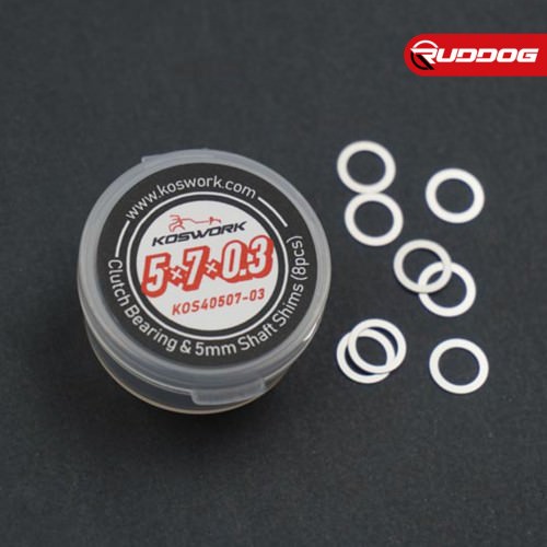Rasamenti e Rondelle KOS40507-03 Koswork 5x7x0.3mm Clutch Bearing & 5mm Shaft Shims (8pcs) rasamenti