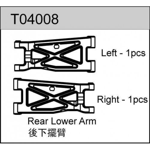 Ricambi TEAM C TC02 - TM2 - TC04 T04008 TeamC Rear Lower Arm (2)