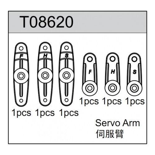 Ricambi TEAM C T8/T8E T08620 TEAM C Set squadretto servo