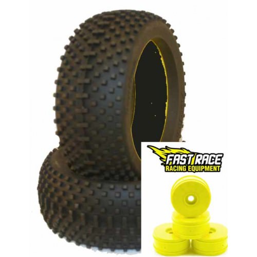 1/8 Off-Road Buggy T910M4C Komodo Dragon - 4 GOMME MEDIUM + RIEMPIMENTO + 4 CERCHI