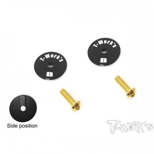 Ricambi Mugen MBX6/7R - MBX8 TO-263-B T-WORKS 7075-T6 Alum. Wing Side position Spacer ( For Mugen MBX8/ 7R/7 ) 2pcs.