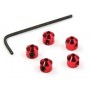 Rasamenti e Rondelle FR07200R Fast Race collarini x leveraggi alluminio rosso (5 pz.)