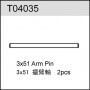 Ricambi TEAM C TC02 - TM2 - TC04 T04035 TeamC 3X51 Arm Pin (2)