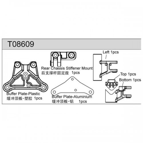 Ricambi TEAM C T8/T8E T08609 TEAM C SET SALVA SERVO
