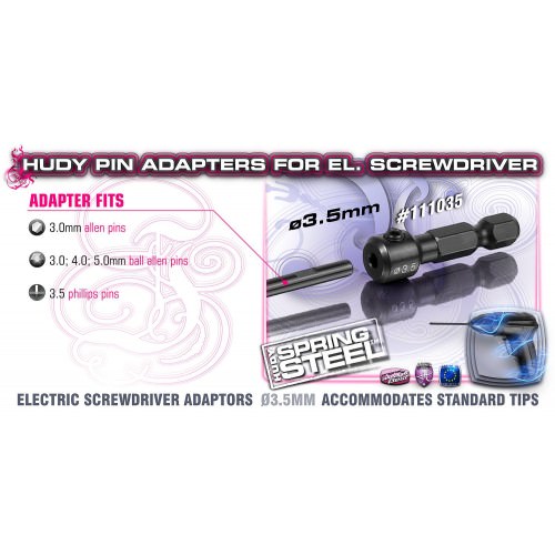 Cacciaviti e ricambi 111035 Hudy inserto per manico universale- PIN ADAPTER 3.5mm lim
