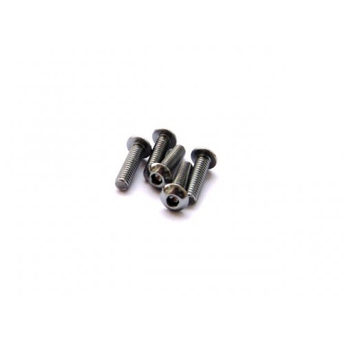 Viti Ergal 69734 Hiro-Seiko 7075 Testa bottone esag. M3x6 Silver Black (5)
