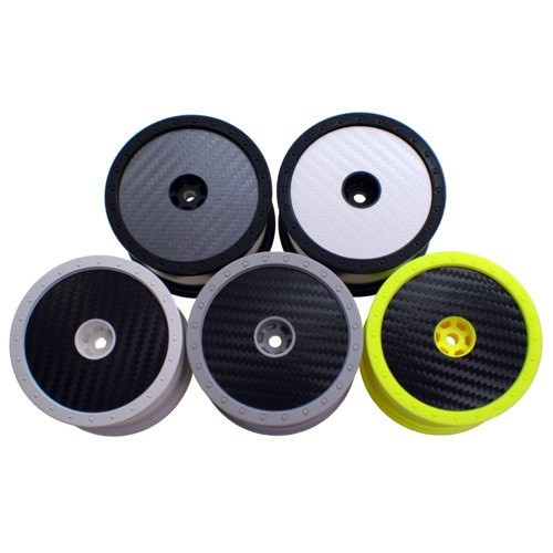Cerchi e Accessori DER-SD8-CB De Racing Wheel sticker disk for 1/8 buggy Carbon Fiber Black