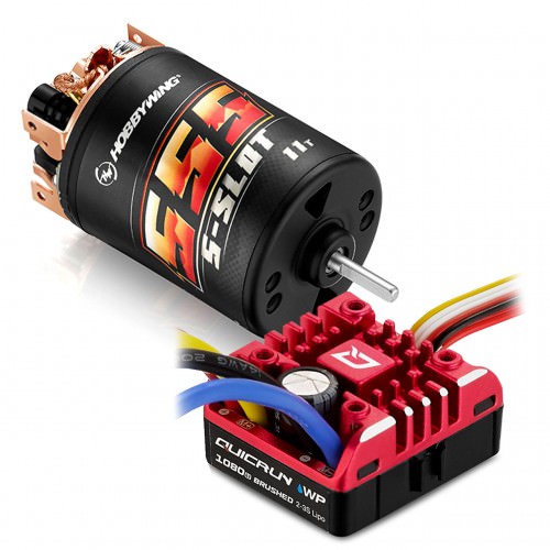 ESC Elettrici 1/10 HW38020351 Hobbywing Quicrun Brushed WP1080 Combo 555 11 Turn