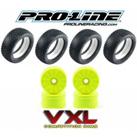 1/8 Off-Road Buggy Proline GOMME 1:8 Buggy HOLE SHOT 2.0 M4 + 4 cerchi VXL da incollare (4+4)