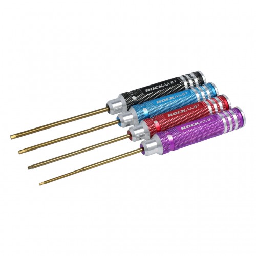 Cacciaviti e ricambi RA50350 Rockamp Hex Wrench Set 1.5 / 2.0 / 2.5 / 3.0mm HSS Titan plated