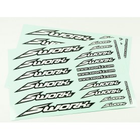 Ricambi Sworkz S35-3-4/S35-3-4E/S35GT SW510053PWH SWORKz Speed Logo Sticker (PushBar)(WH)(2pc)