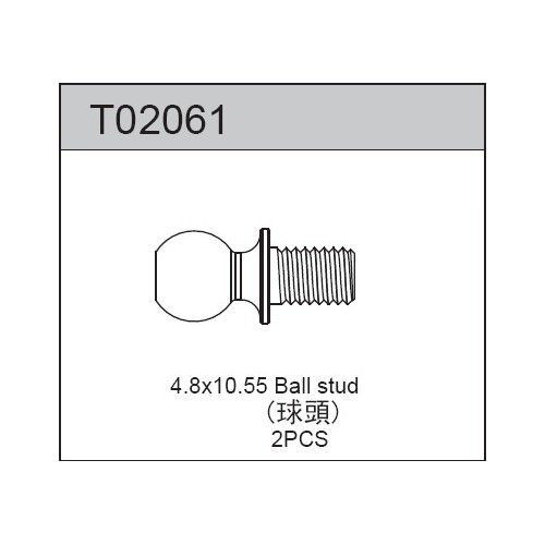 Ricambi TEAM C TC02 - TM2 - TC04 T02061 TC02 TM2 Uniball 4.8x10.55 (2)