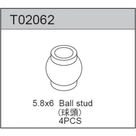 Ricambi TEAM C TC02 - TM2 - TC04 T02062 TC02 TM2 Uniball 5.8x6 foro passante (4)