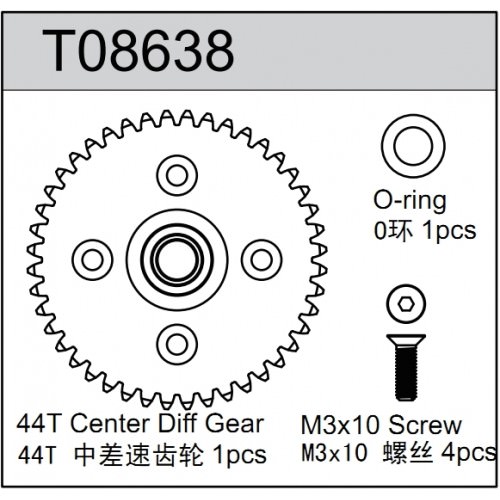 Ricambi TEAM C T8/T8E T08638 TEAM C 44T Main Gear