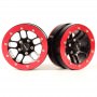 Ricambi TFL Crawler TFL T-10 Cerchi 1.9 in alluminio Beadlock Rosso Metallizzato (2)