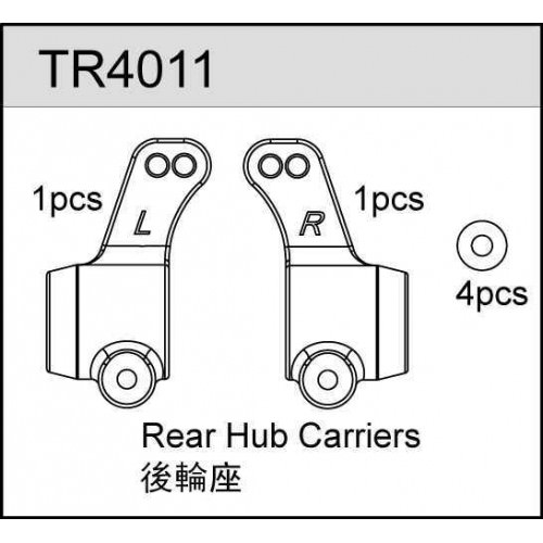 Ricambi TEAM C TC02 - TM2 - TC04 TR4011 TeamC Rear Hub Carries (2)