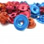 Dadi Ergal FRDRF4M-RO FastRace dadi ruota flangiati con bloccaggio tipo grover in alluminio 4mm Rosso (4)